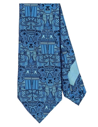 Corbata regular (6-8.5 cm) de seda estampado gráfico para hombre