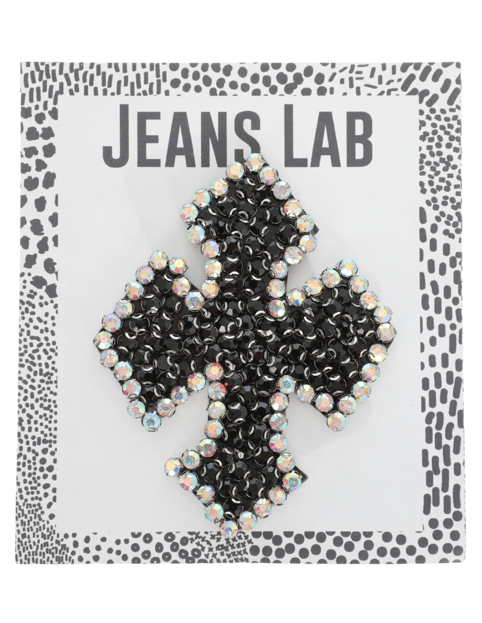 Parche decorativo para ropa Jeans Lab Cruz aplicación pedrería de fantasía