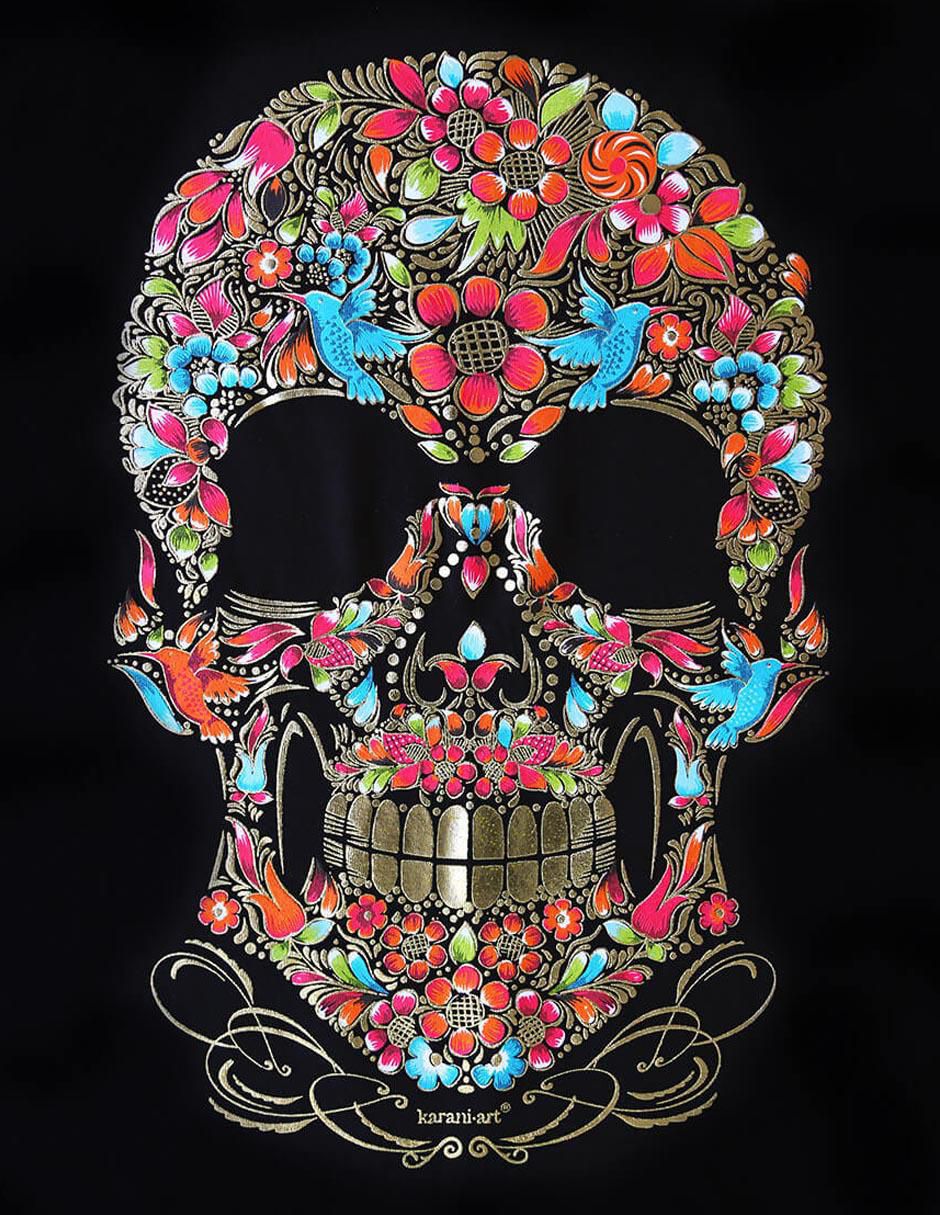 Playera Calavera cuello redondo para hombre 2