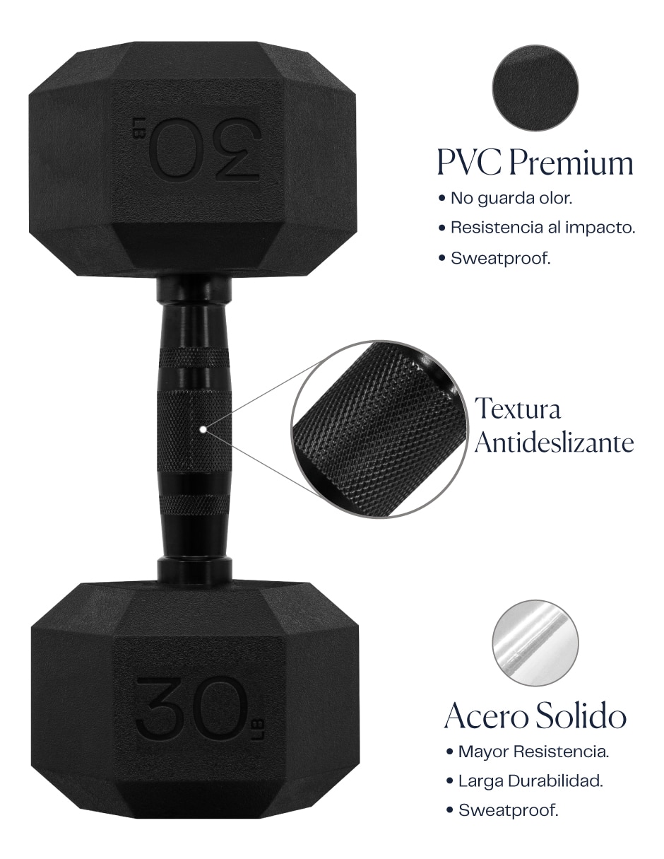 Set mancuernas de peso fijo 13.6 kg 2 piezas 6