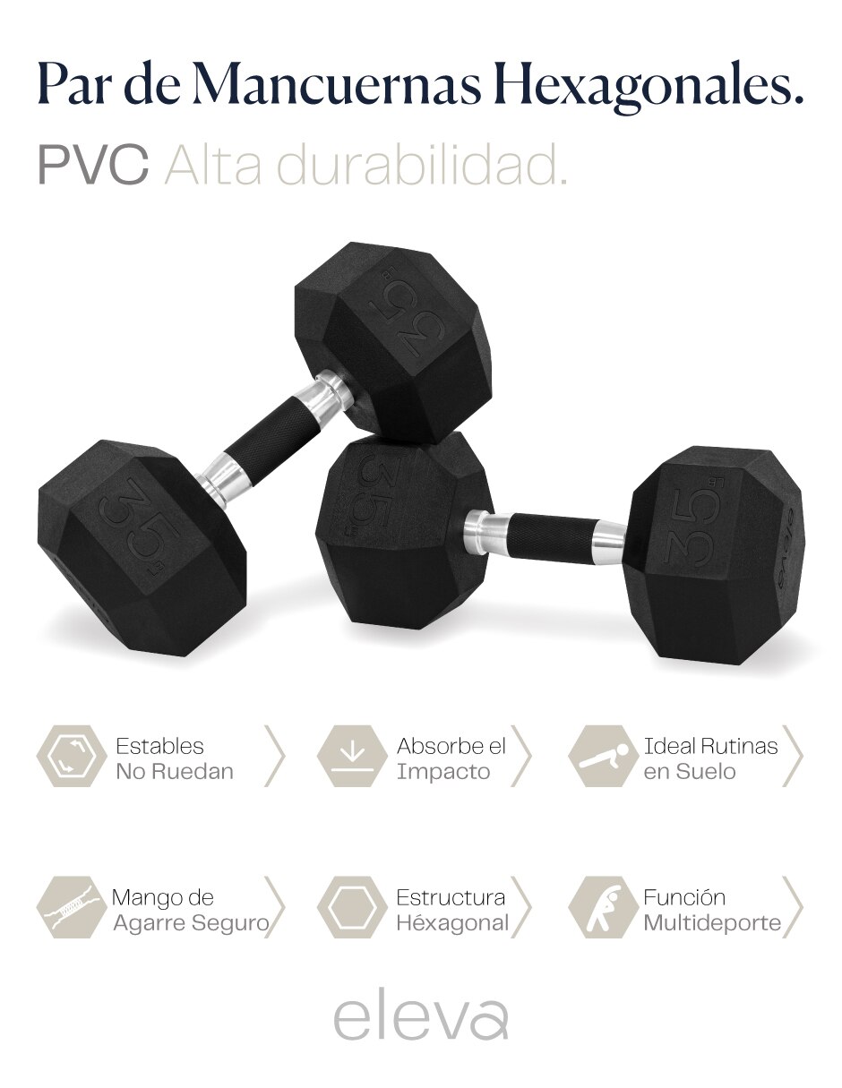 Set mancuernas de peso fijo 15.8 kg 2 piezas 5