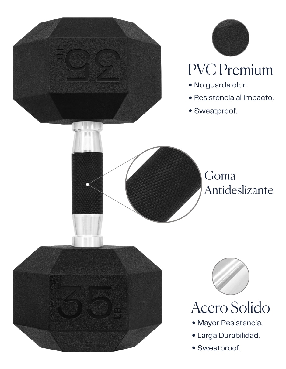 Set mancuernas de peso fijo 15.8 kg 2 piezas 3