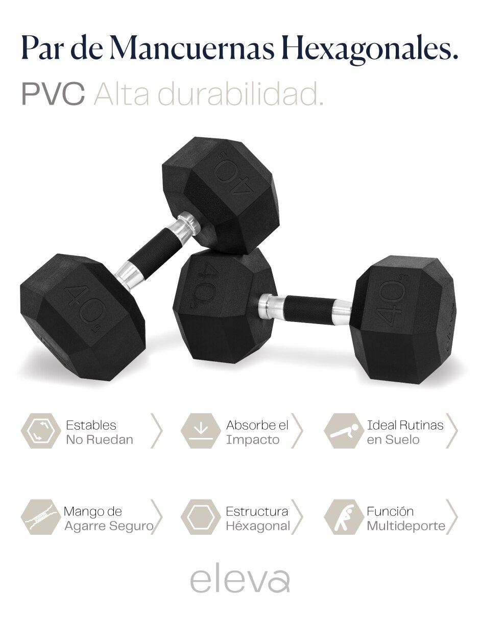 Set mancuernas de peso fijo 18.1 kg 2 piezas 3