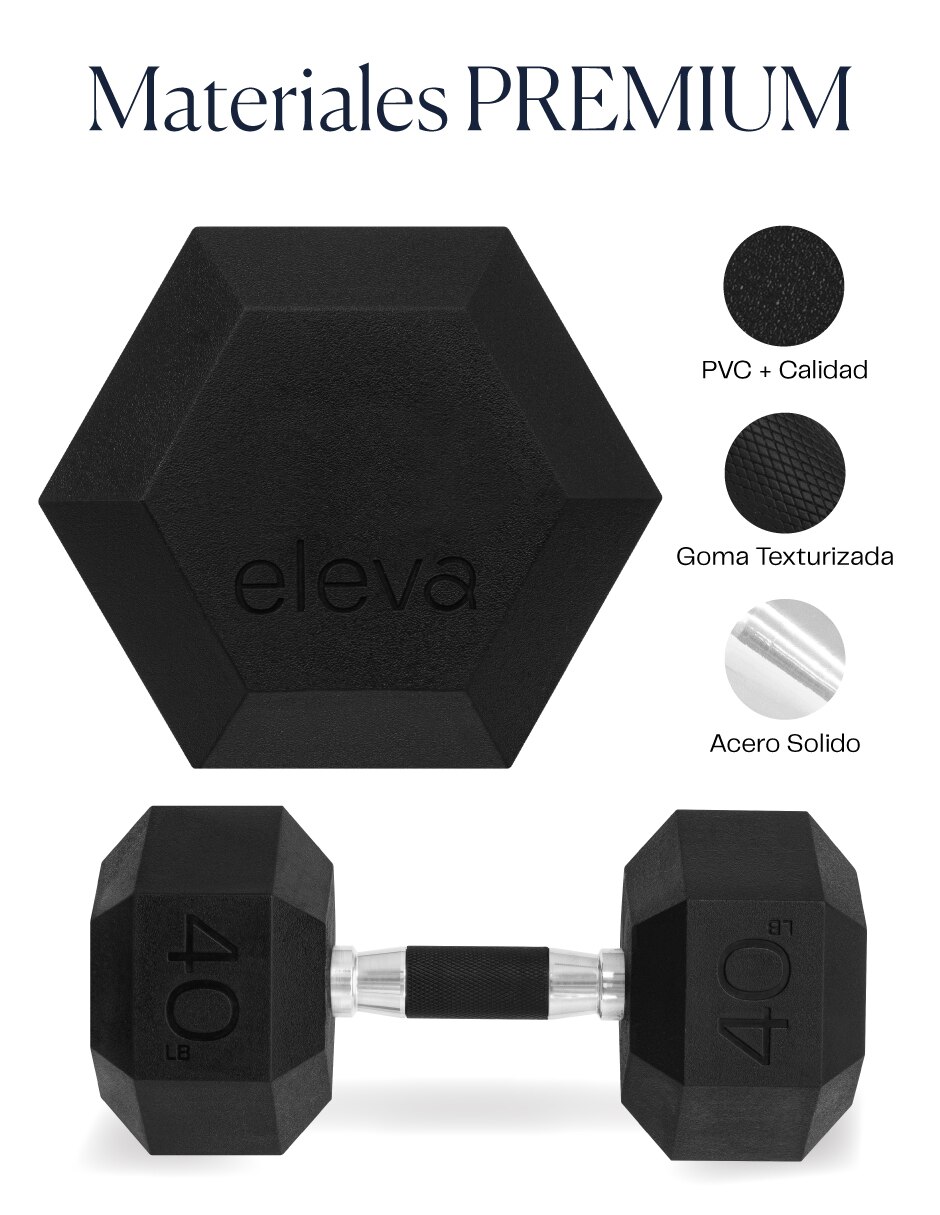 Set mancuernas de peso fijo 18.1 kg 2 piezas 6