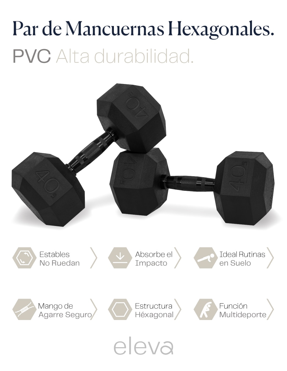 Set mancuernas de peso fijo 18.1 kg 2 piezas 3