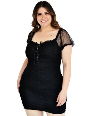 Vestido mini de fiesta escote Regular