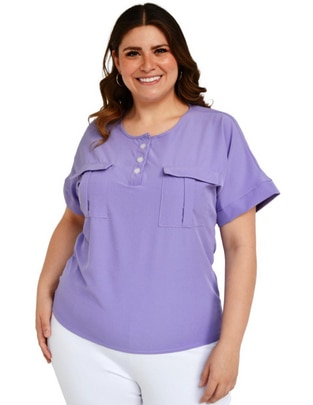Blusa Roman Fashion manga corta para mujer