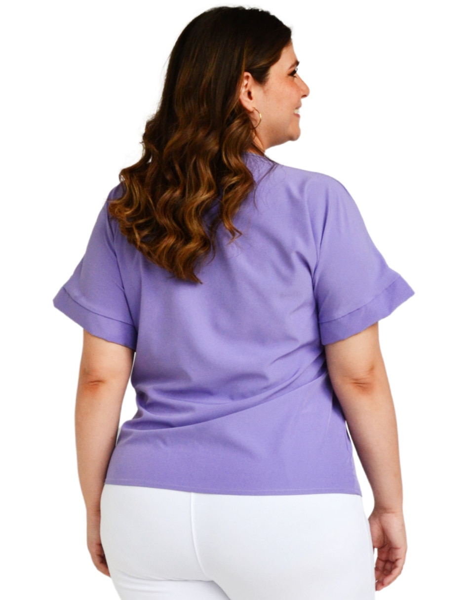Blusa Roman Fashion manga corta para mujer