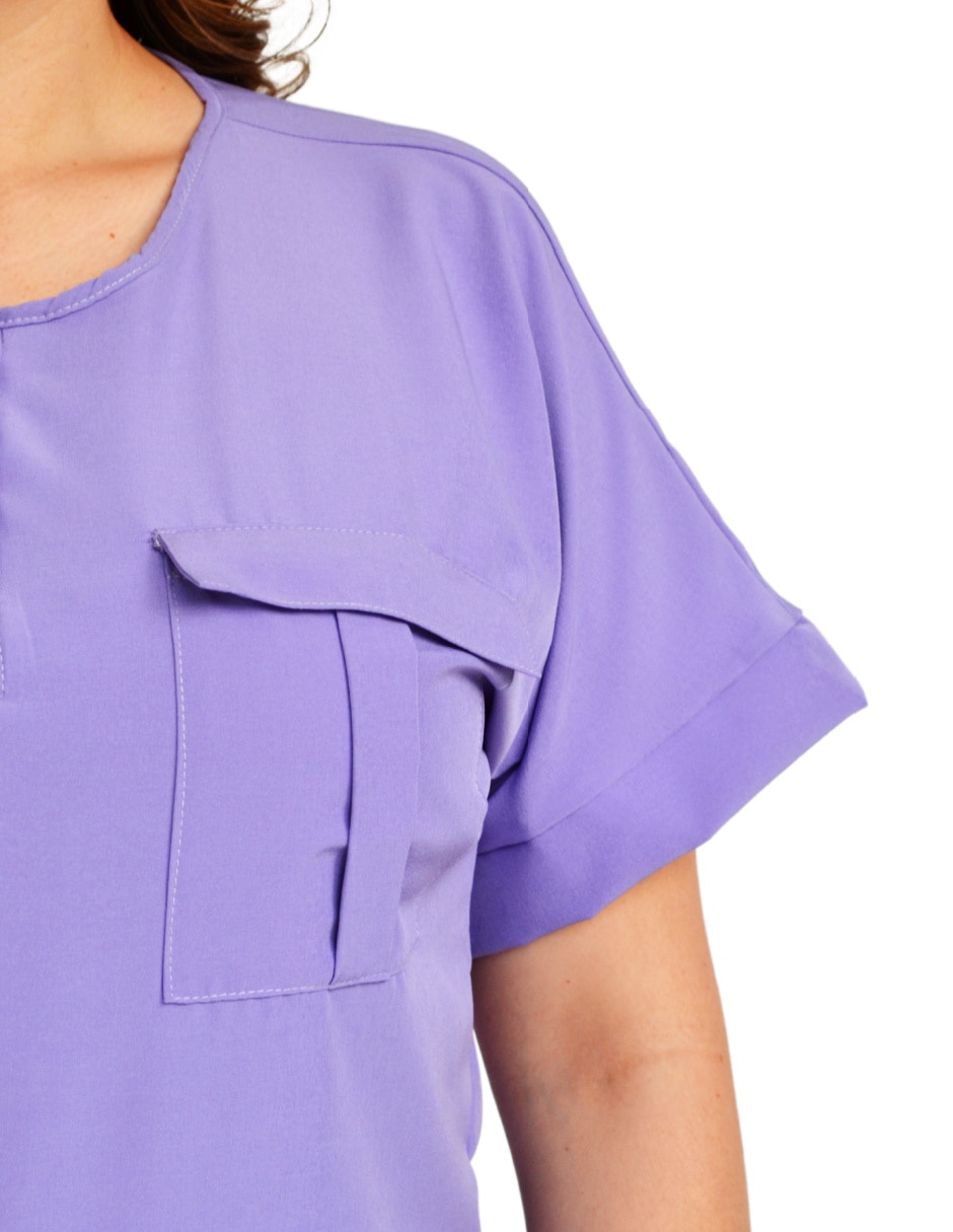 Blusa Roman Fashion manga corta para mujer