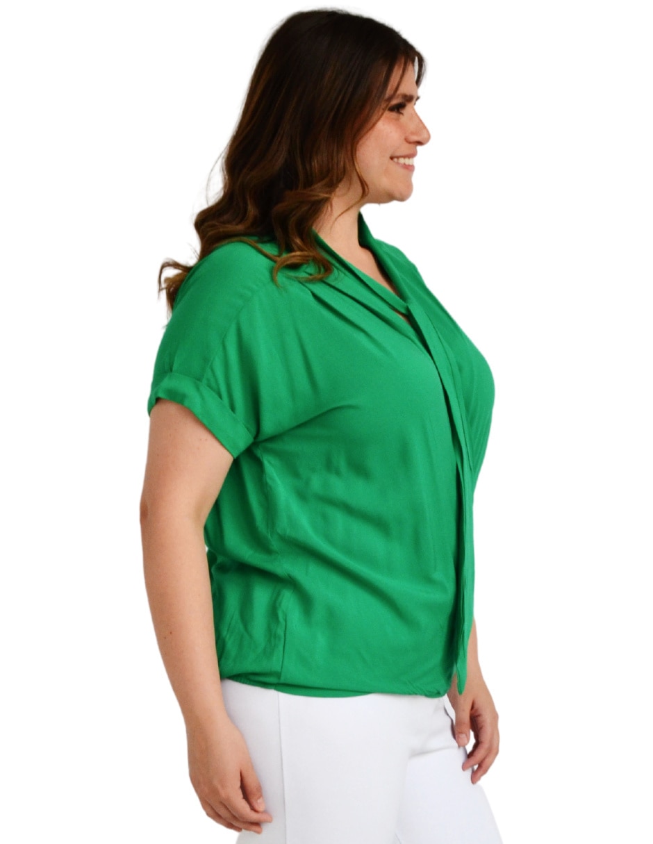 Blusa Roman Fashion manga corta para mujer
