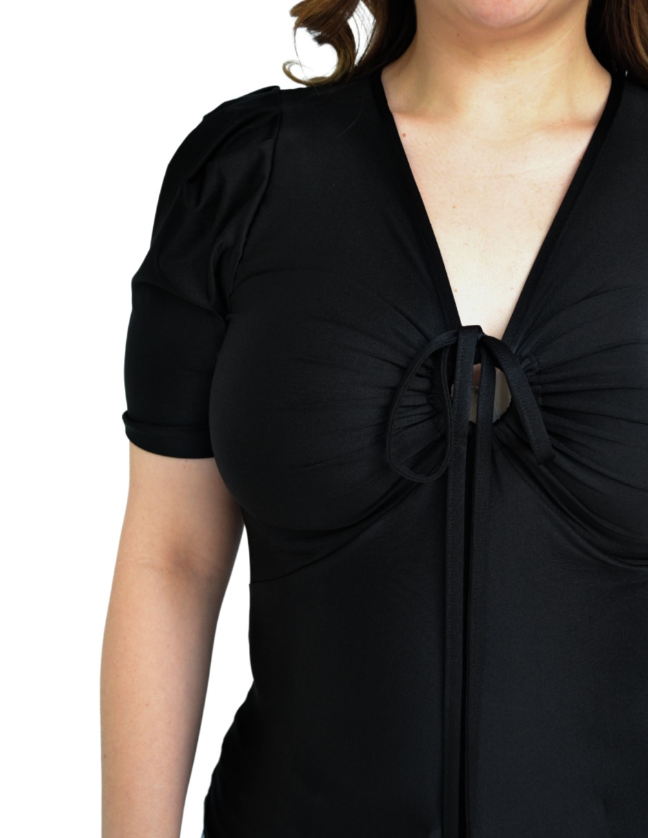 Blusa Roman Fashion manga corta para mujer