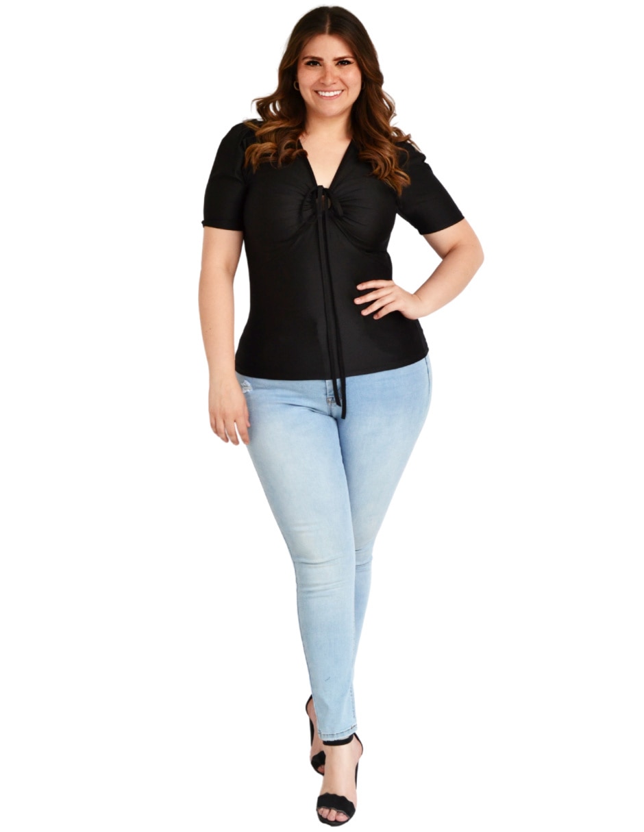 Blusa Roman Fashion manga corta para mujer