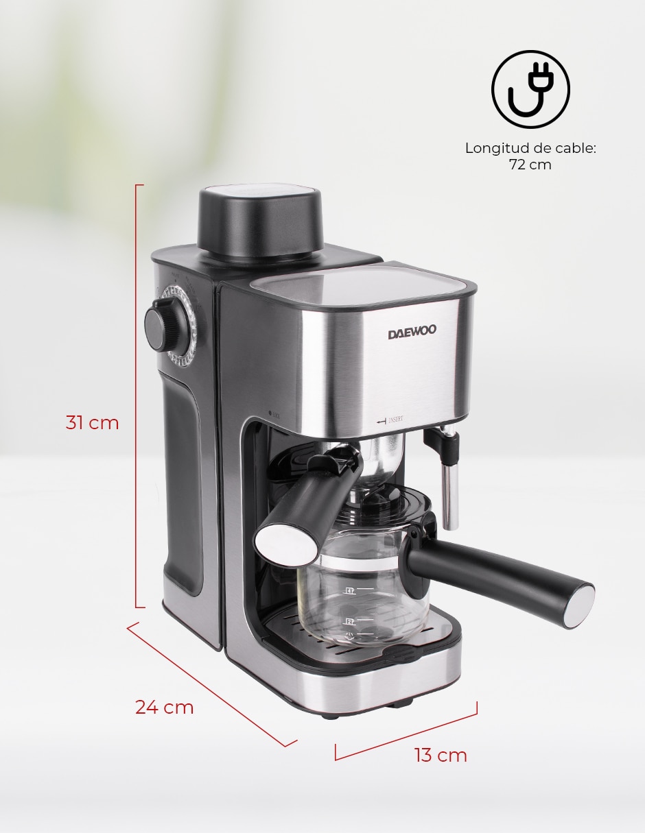 CAFETERA ESPRESSO DES-485, 1.1 L, GRIS 8