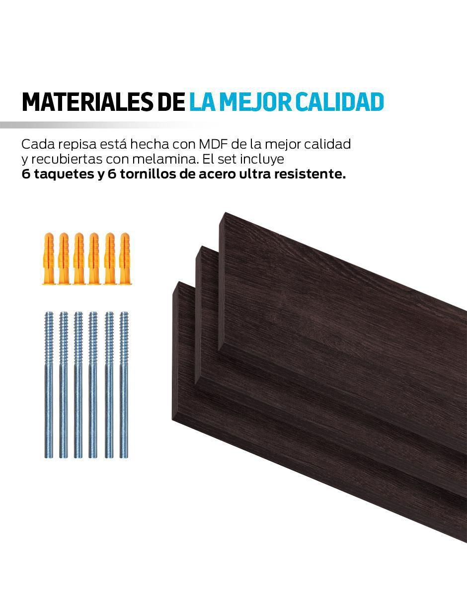 3 Repisas Flotantes de Madera para Pared Minimalistas 50 x 15 cm 2