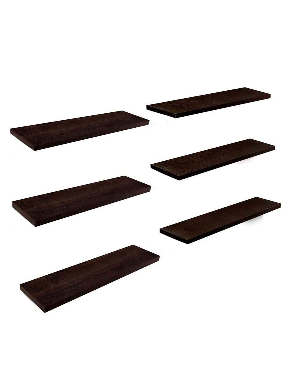 6 Repisas Flotantes de Madera para Pared Minimalistas 50 x 15 cm 6 Repisas Flotantes de Madera para Pared Minimalistas 50 x 15 cm