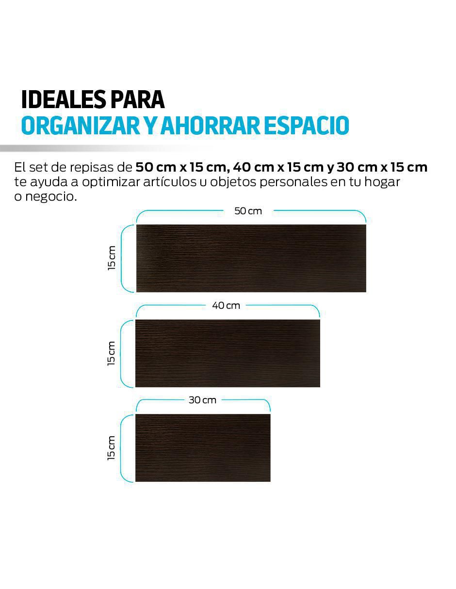 3 Repisas Flotantes de Madera para Pared Minimalistas 3 Tamaños 7