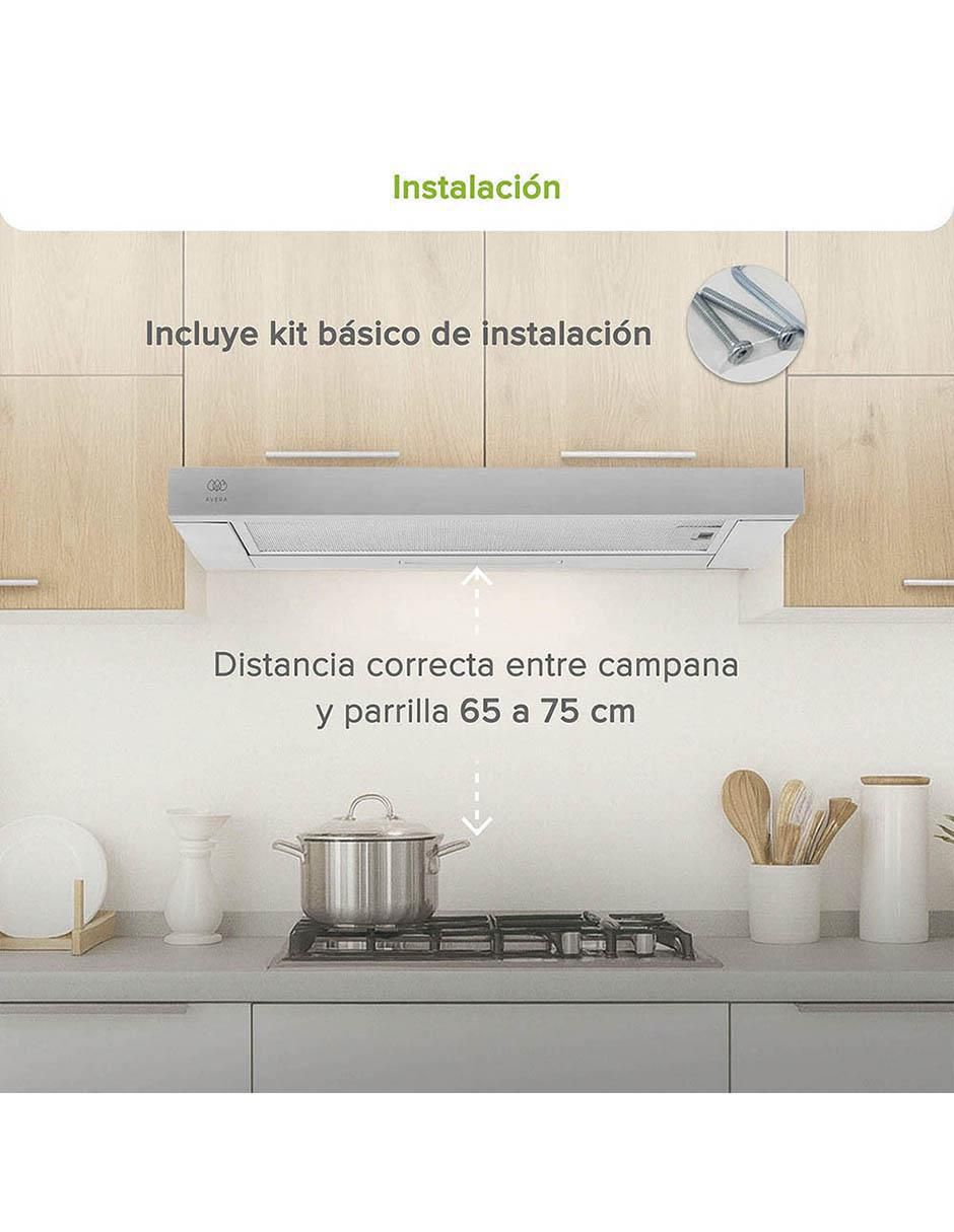Campana de pared Avera CED90 de acero inoxidable