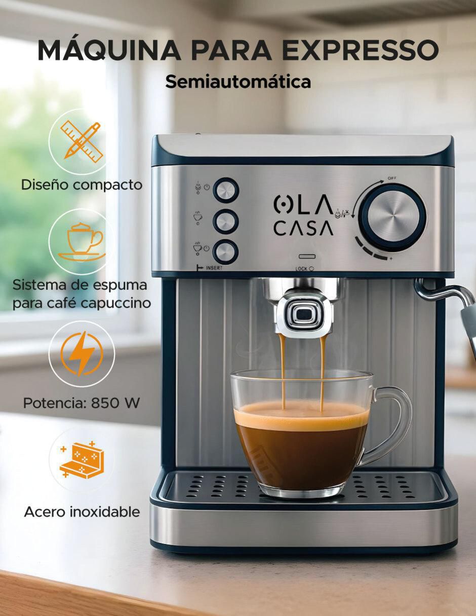 CAFETERA ESPRESSO DEL, 1.6 L, PLATEADO 3
