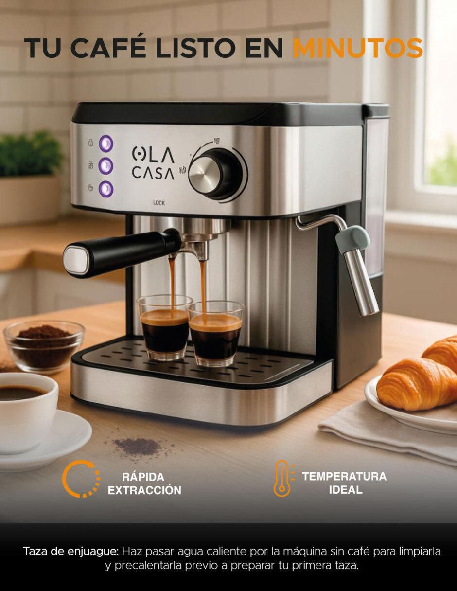 CAFETERA ESPRESSO DEL, 1.6 L, PLATEADO 6