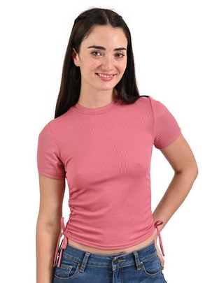 Playera manga corta cuello redondo mujer 1