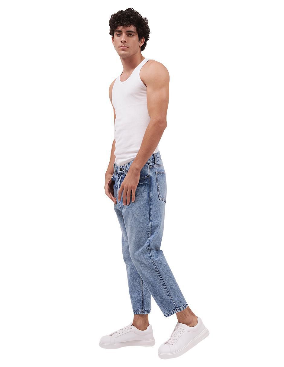 Jeans crooped straight Mchk 8019 lavado claro para hombre