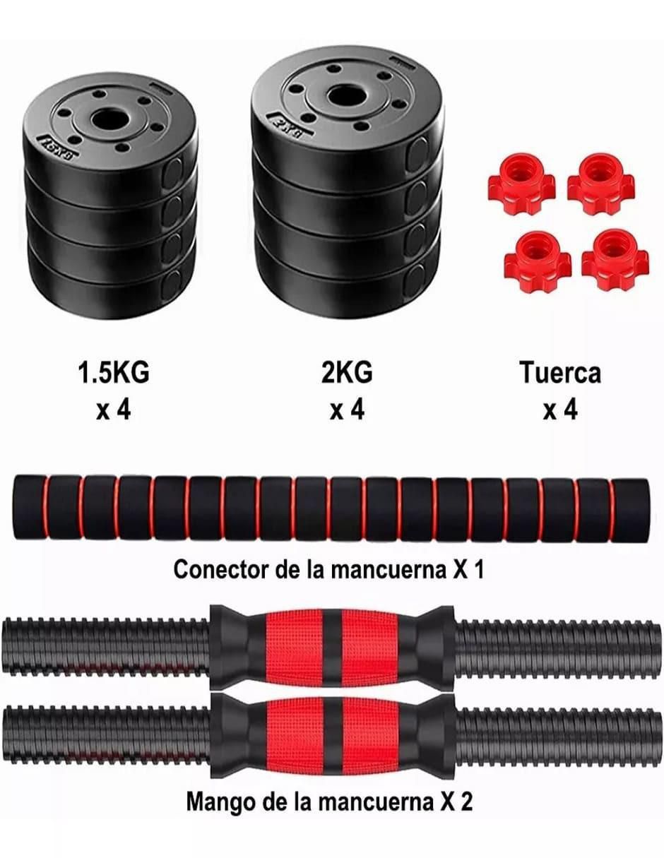 Set mancuernas de peso variable genérica 15 kg 12 piezas