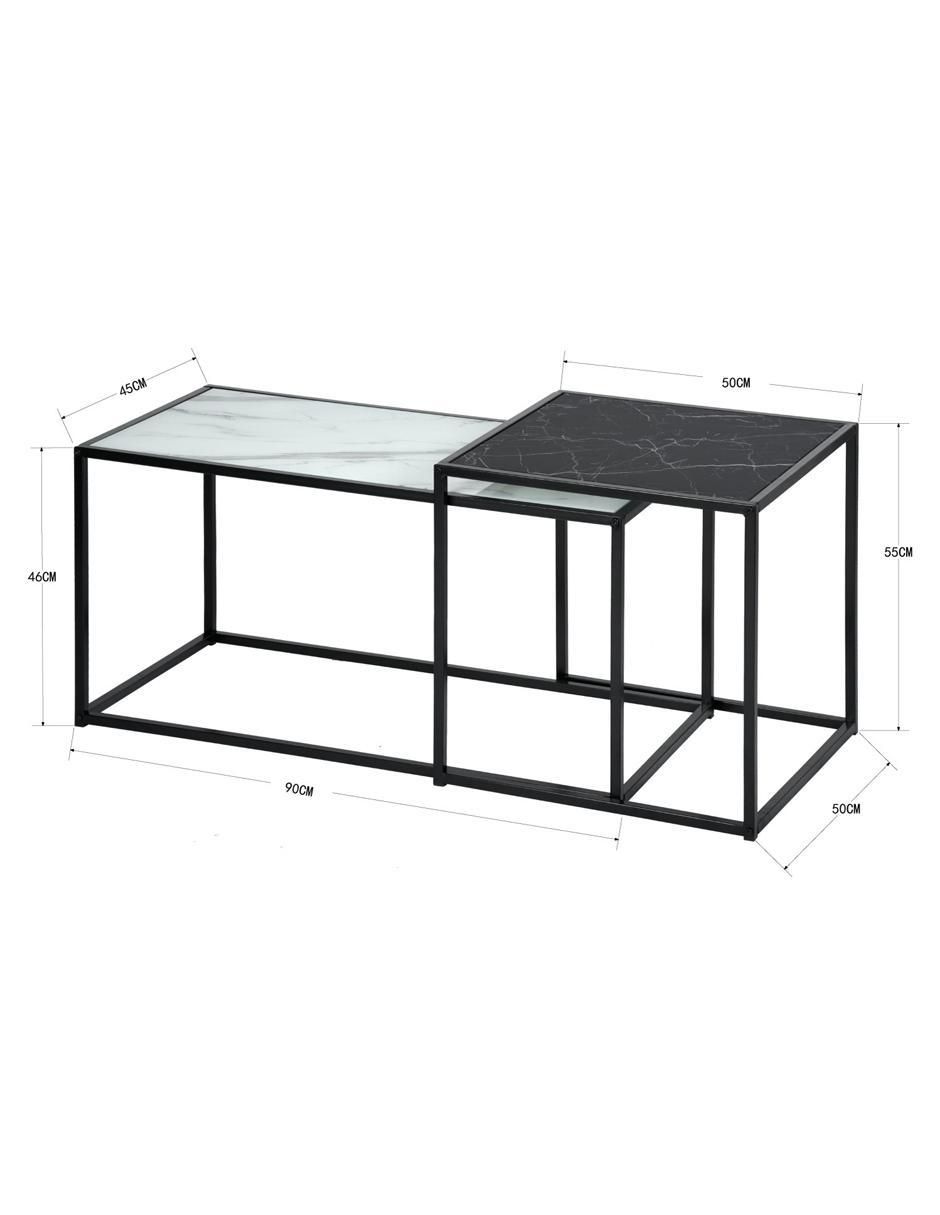 Juego de mesas para sala de metal 2 piezas 7