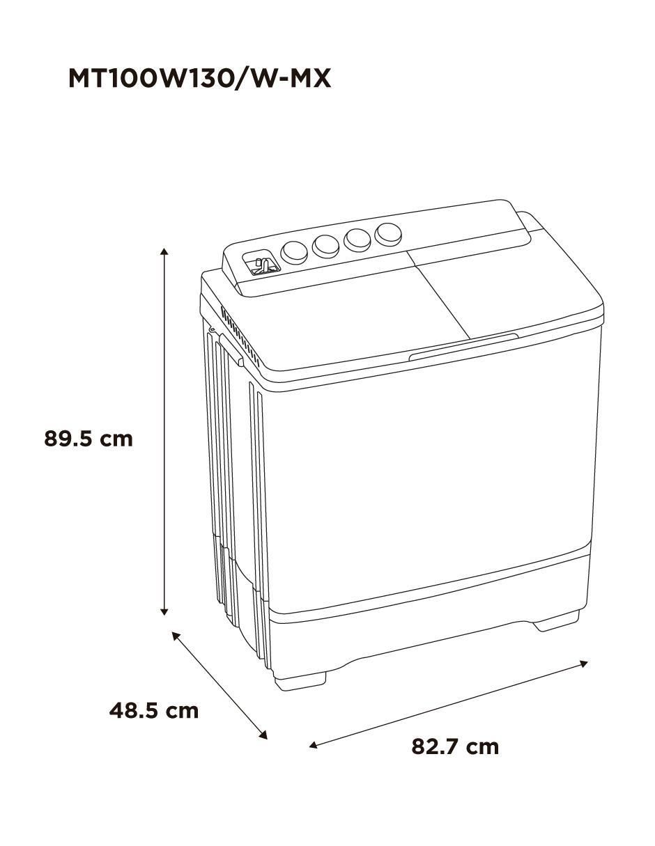 Lavadora doble tina Midea 13 kg semiautomática carga superior mt100w130/w-mx