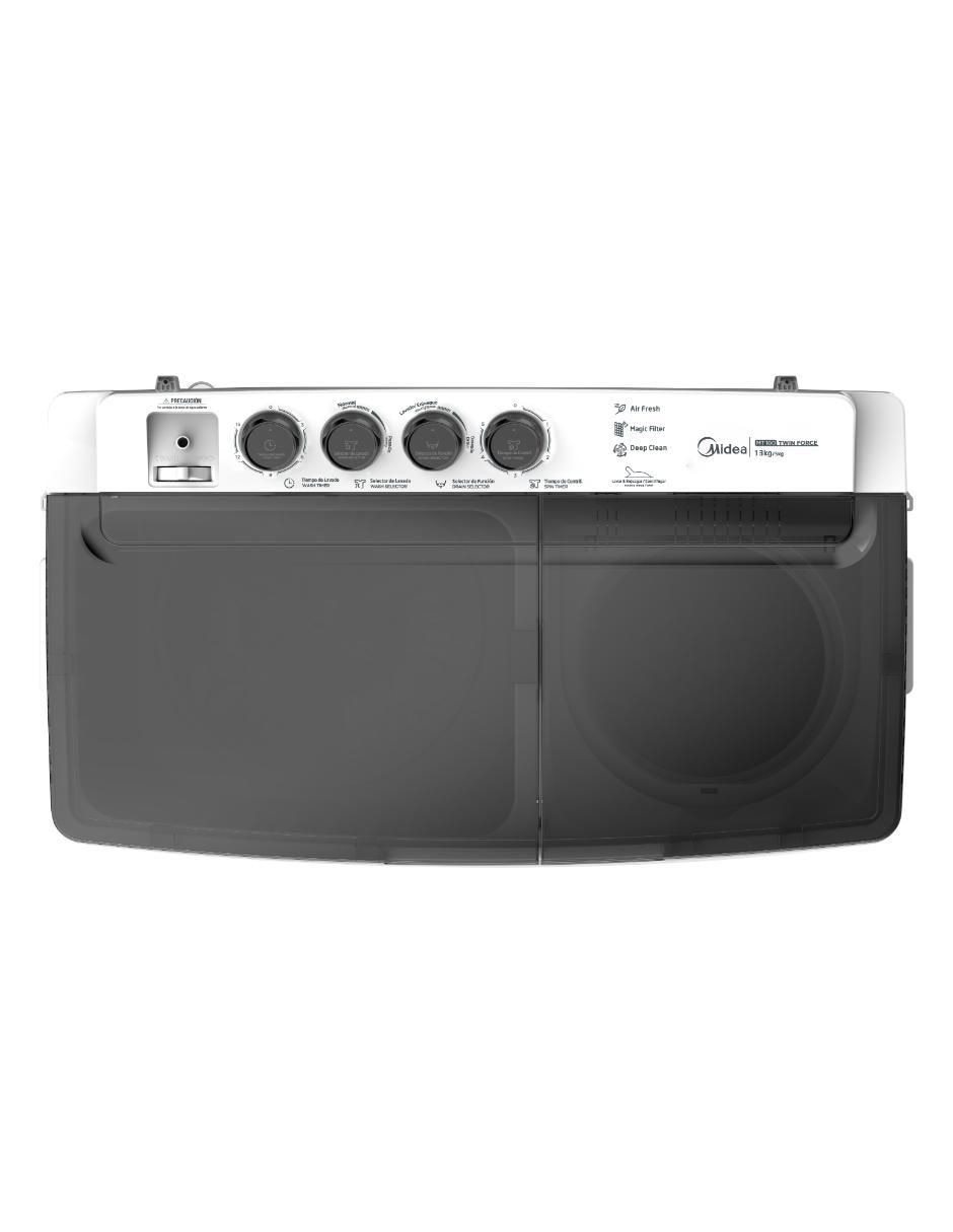 Lavadora doble tina Midea 13 kg semiautomática carga superior mt100w130/w-mx