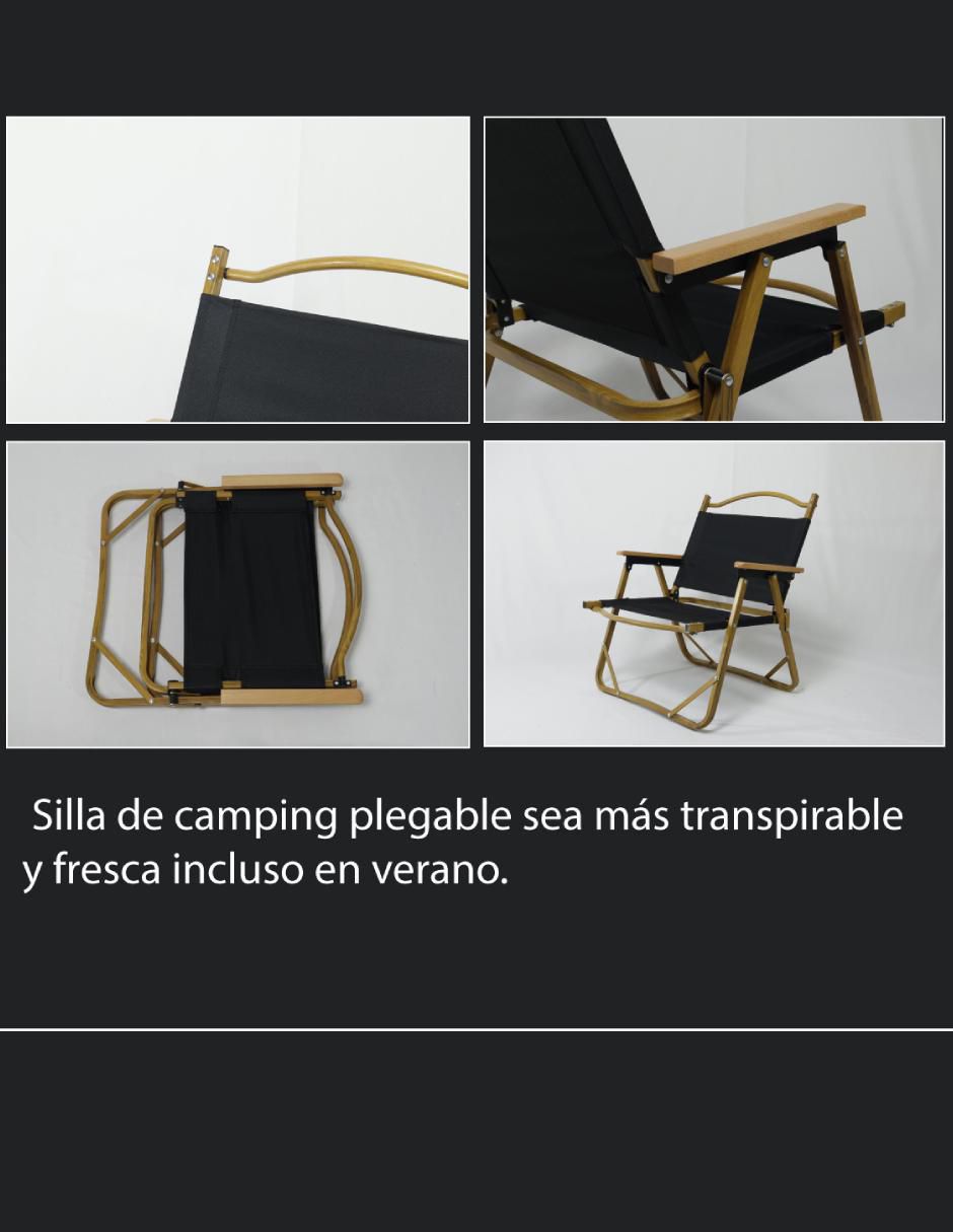 Silla plegable de madera