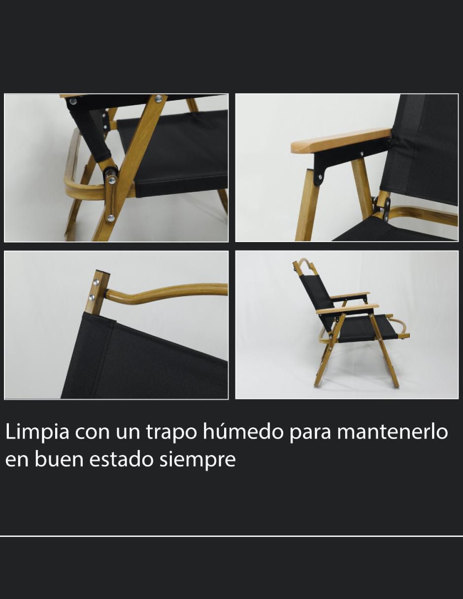 Silla plegable de madera