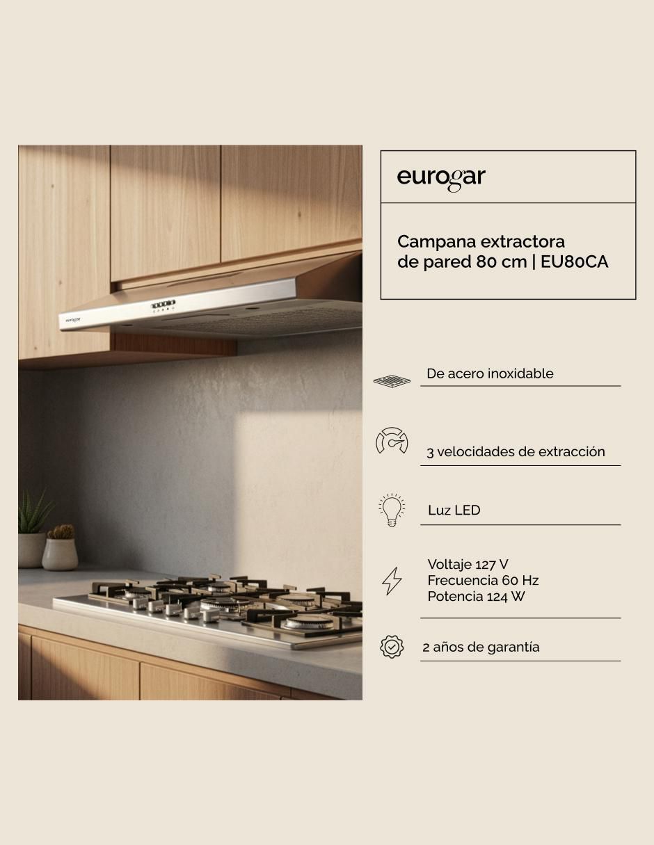 Campana de pared EU80CA de acero inoxidable 4