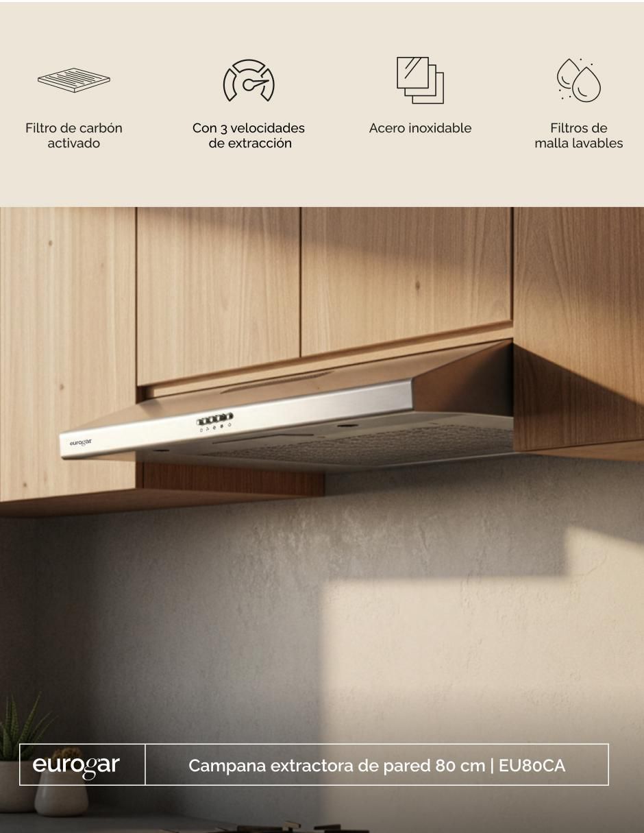 Campana de pared EU80CA de acero inoxidable 3