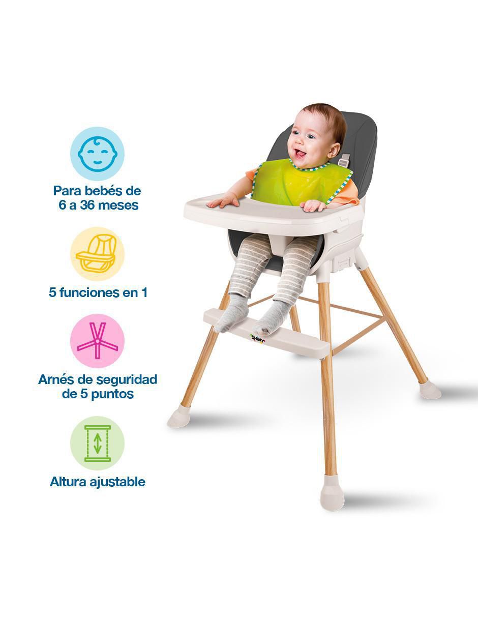 Silla para bebé Periquera 5 en 1 con Bandeja y Altura Ajustable 5