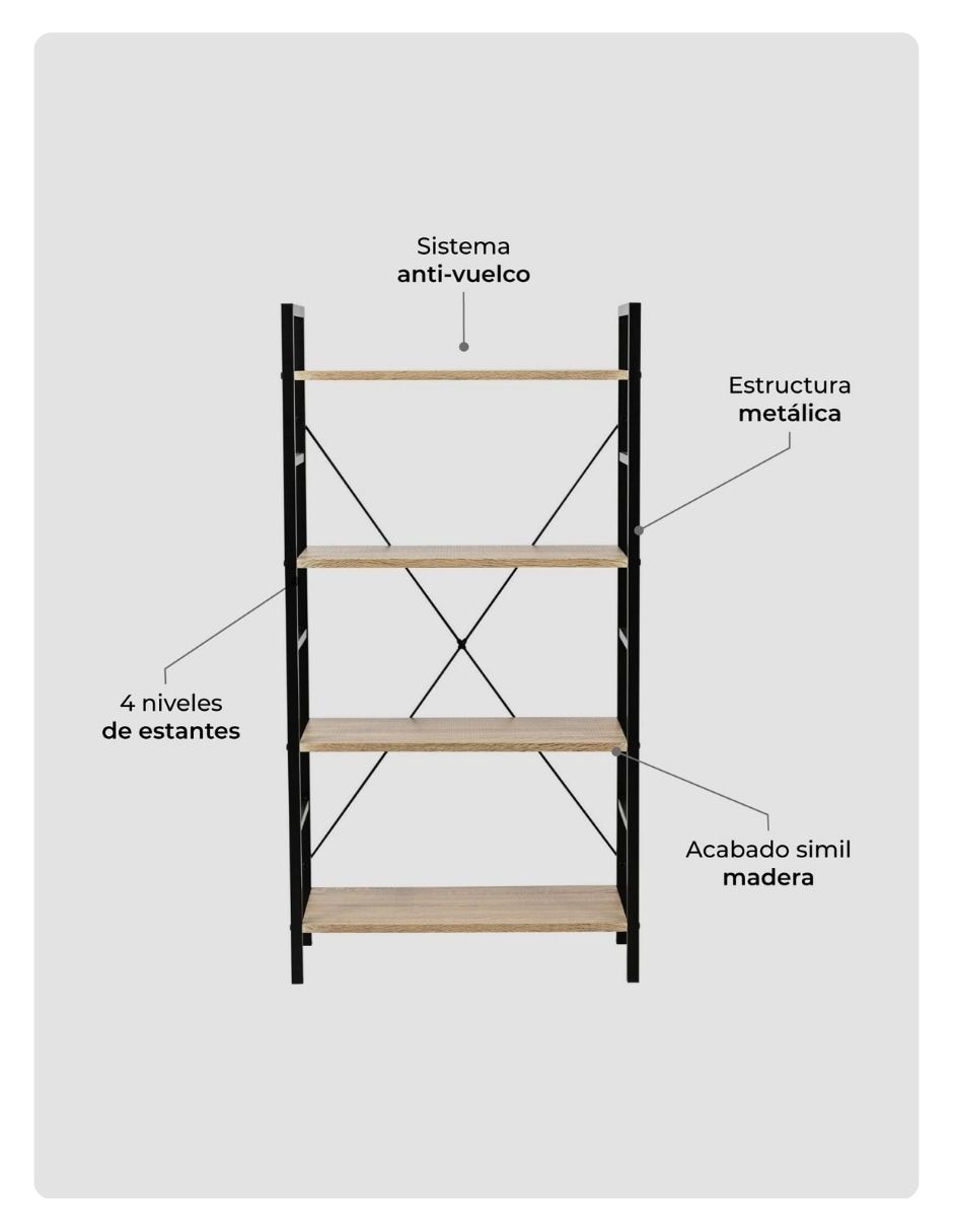 Librero armable minimalista de metal 6