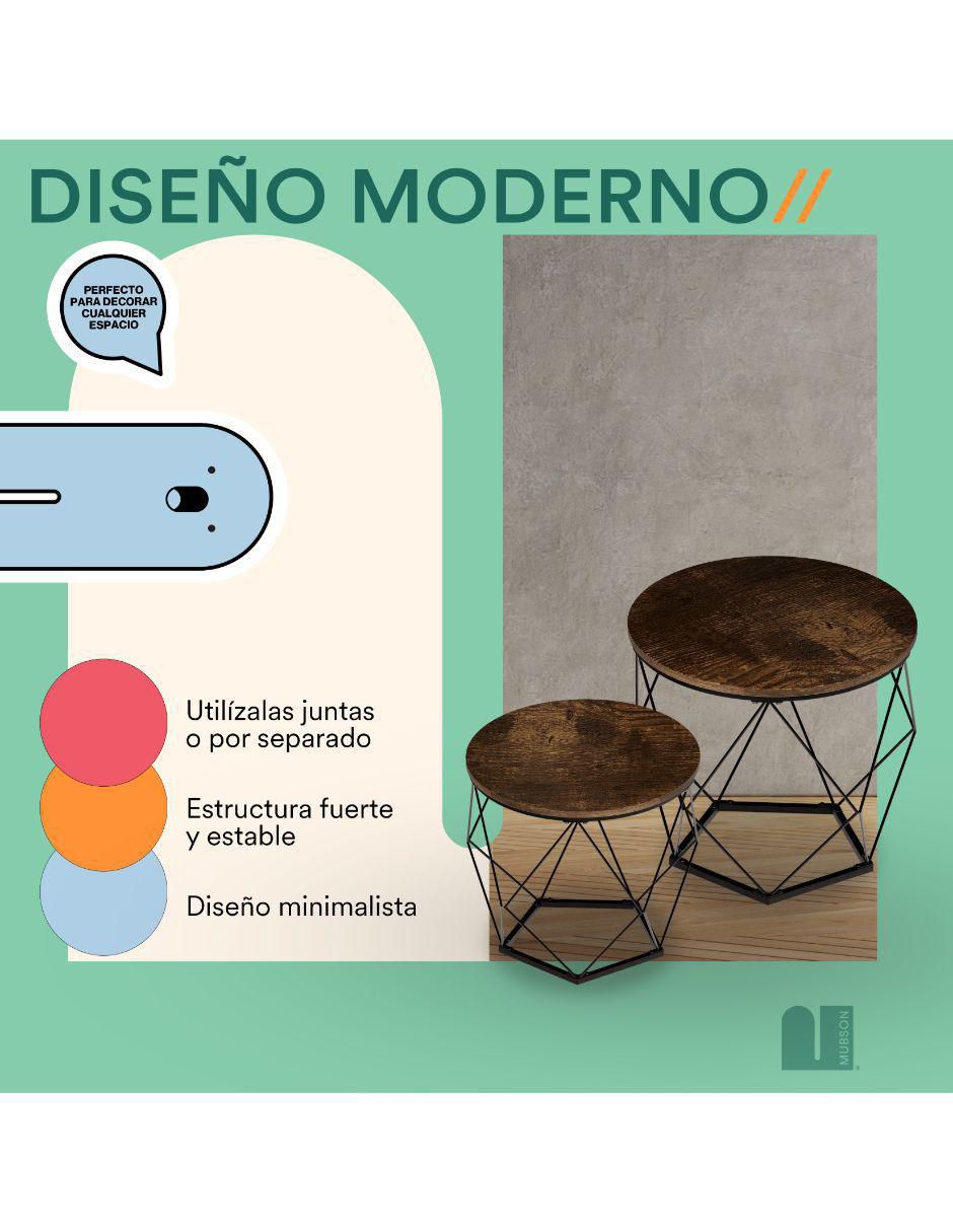 Juego de mesas para sala de mdf 2 piezas 3