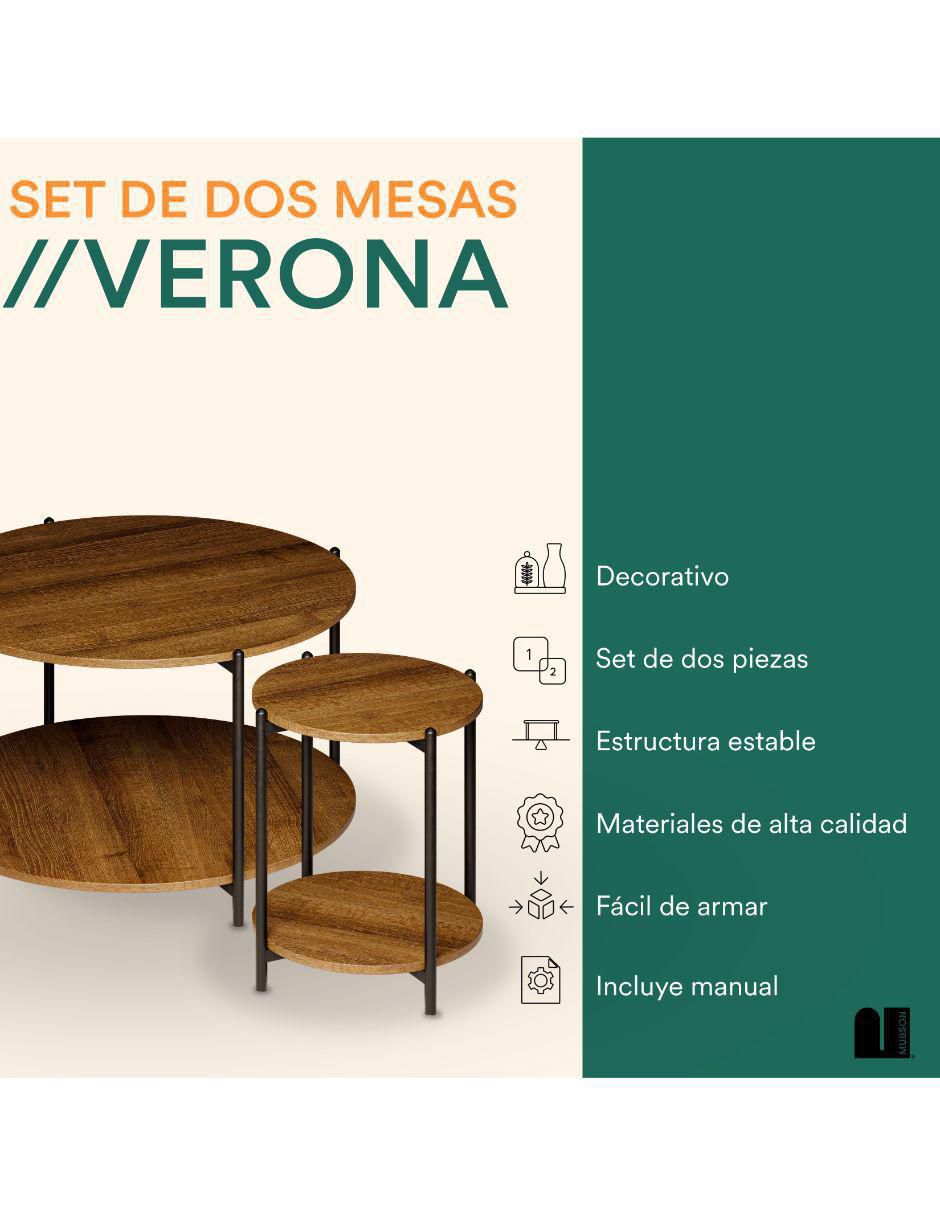 Juego de mesas para sala de mdf 2 piezas 5