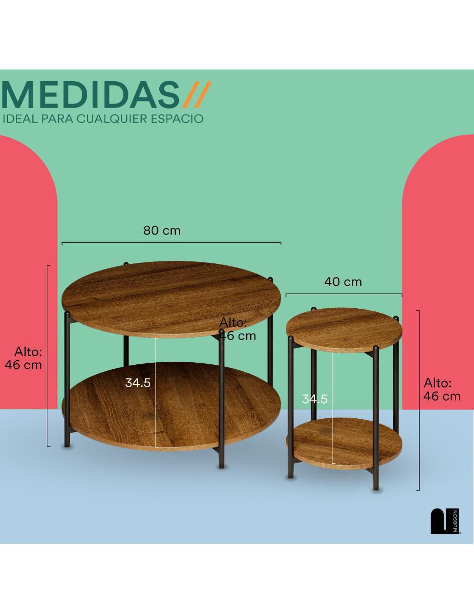Juego de mesas para sala de mdf 2 piezas 7