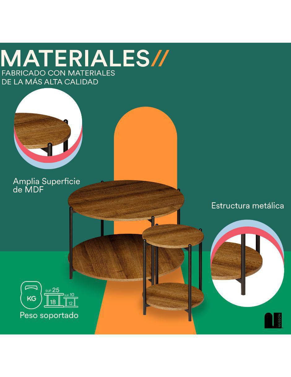 Juego de mesas para sala de mdf 2 piezas 4
