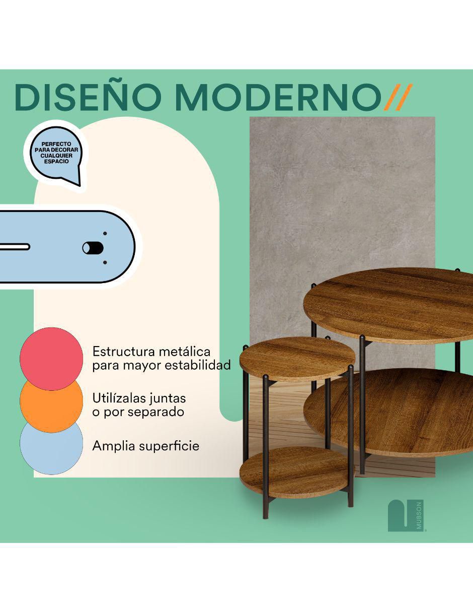 Juego de mesas para sala de mdf 2 piezas 3