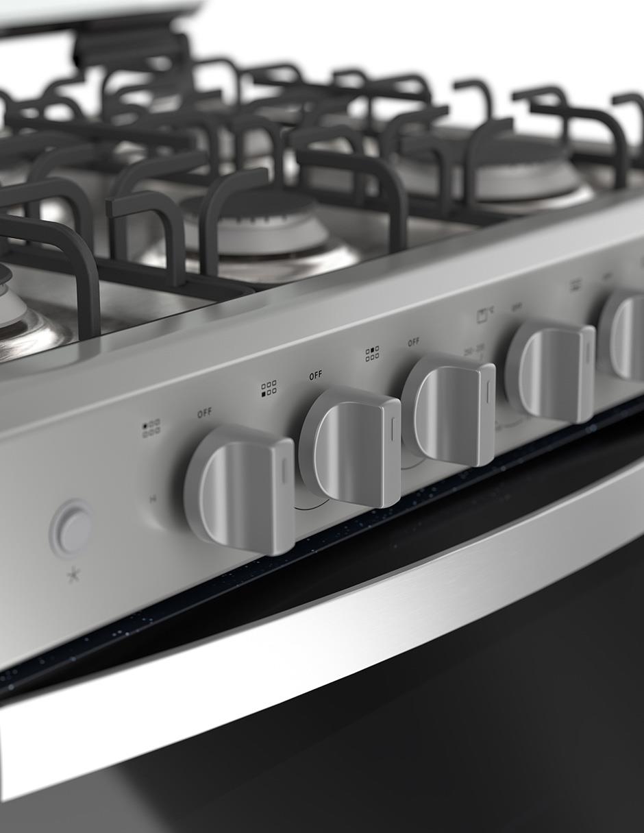 Estufa empotrable a Gas LP Whirlpool 76 cm WER2100D de 6 quemadores