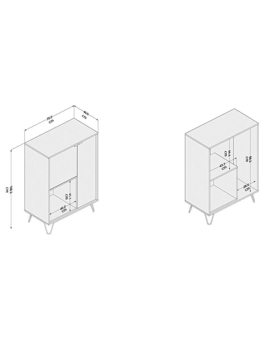 Librero armable Cayman 750 de MDF 5