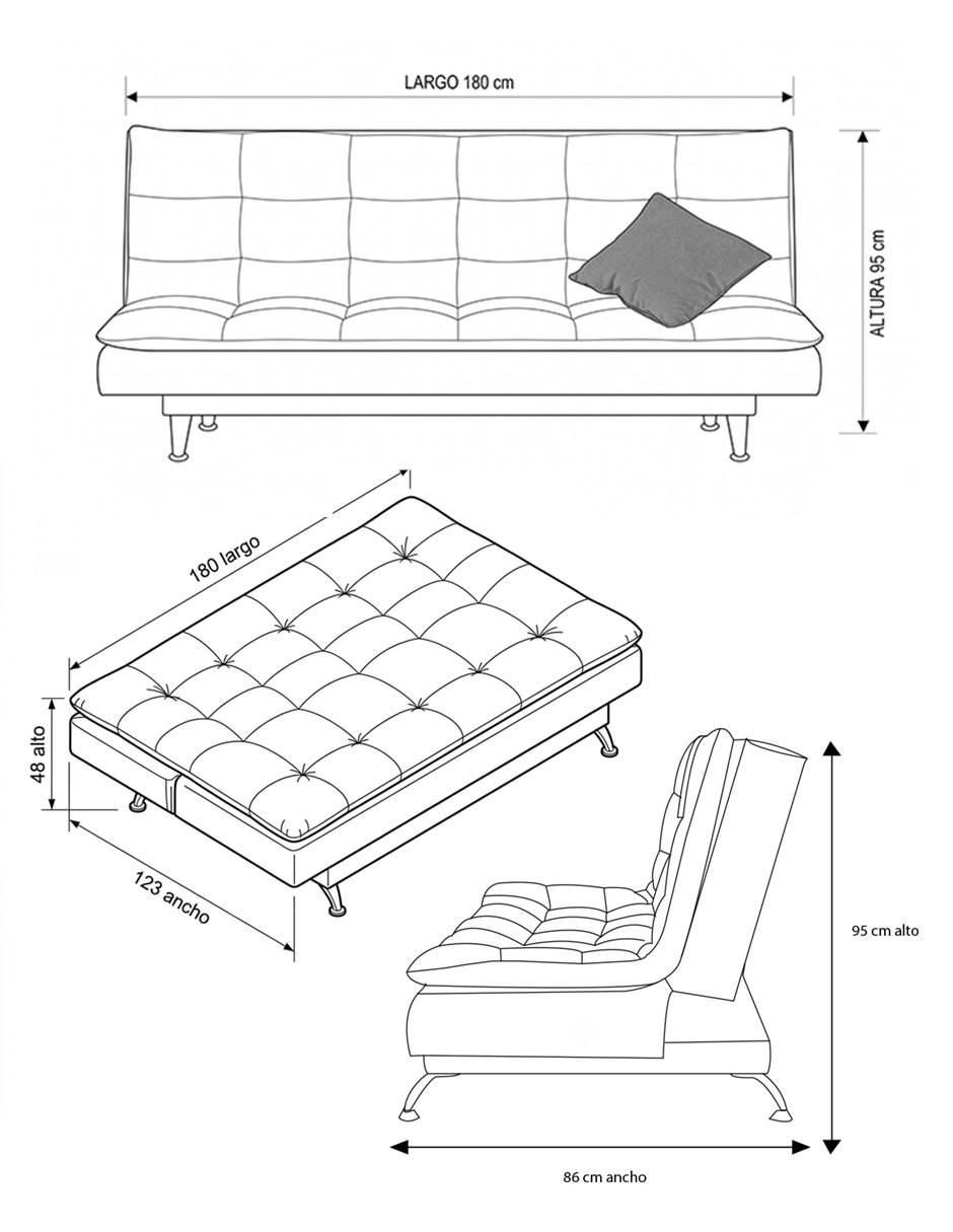 Sofá cama de chenille 11
