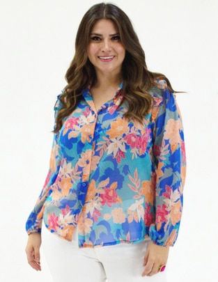 Blusa Roman Fashion manga larga para mujer