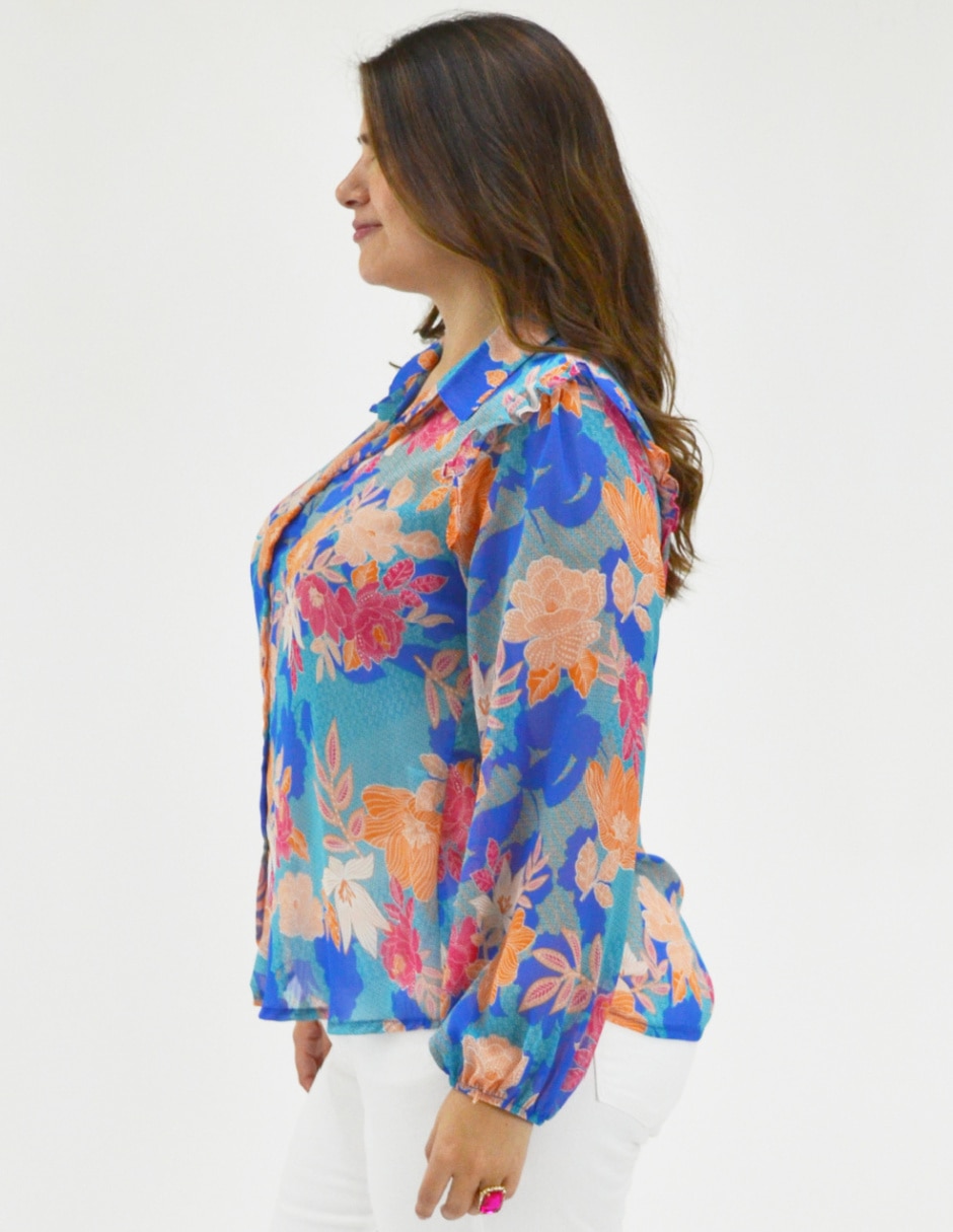 Blusa Roman Fashion manga larga para mujer