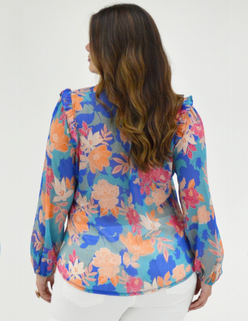 Blusa Roman Fashion manga larga para mujer