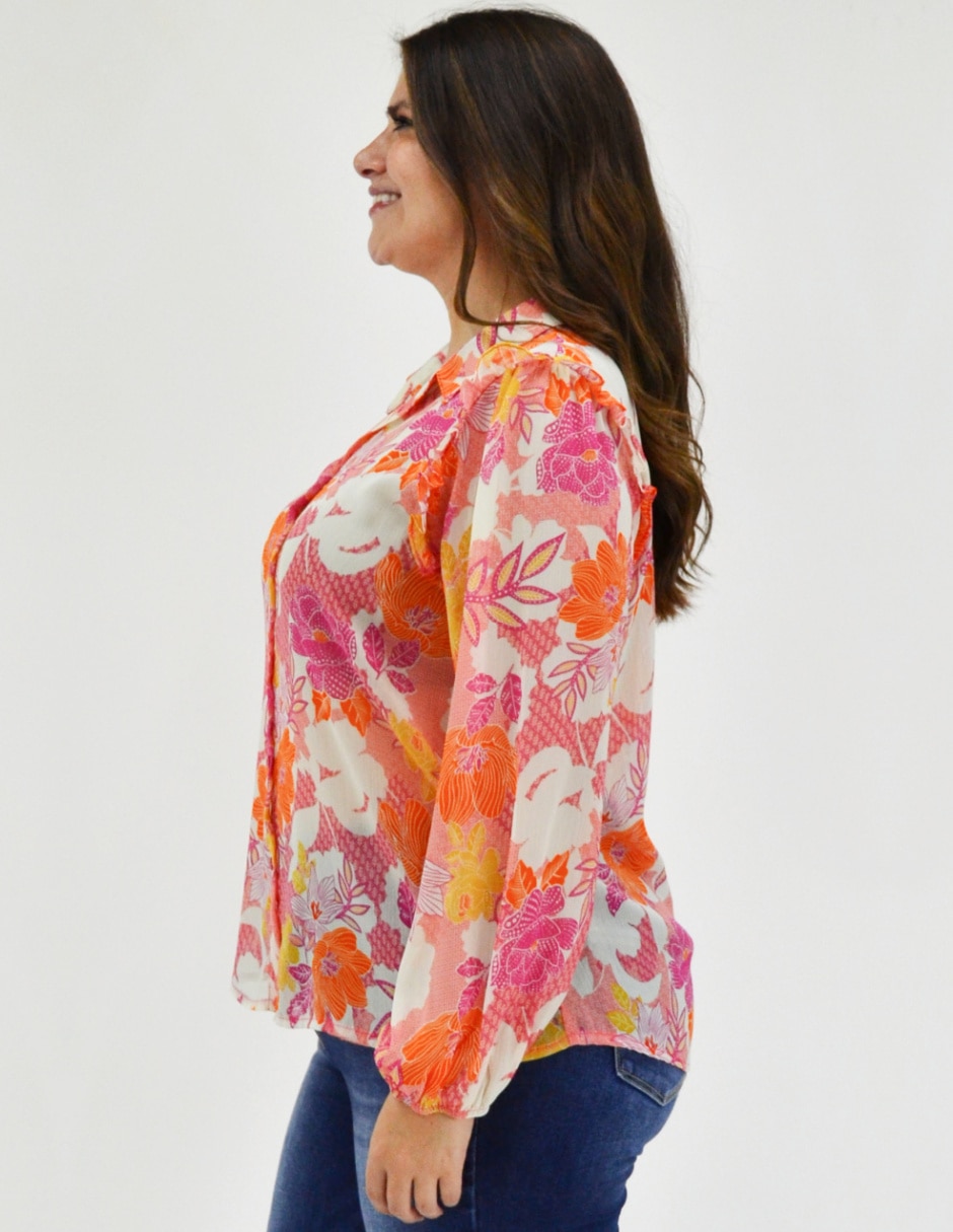 Blusa Roman Fashion manga larga para mujer