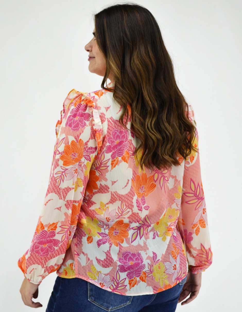Blusa Roman Fashion manga larga para mujer