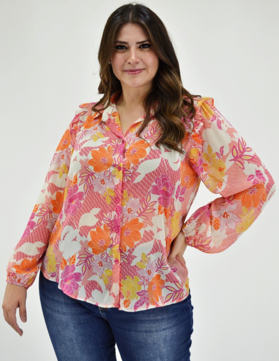 Blusa Roman Fashion manga larga para mujer
