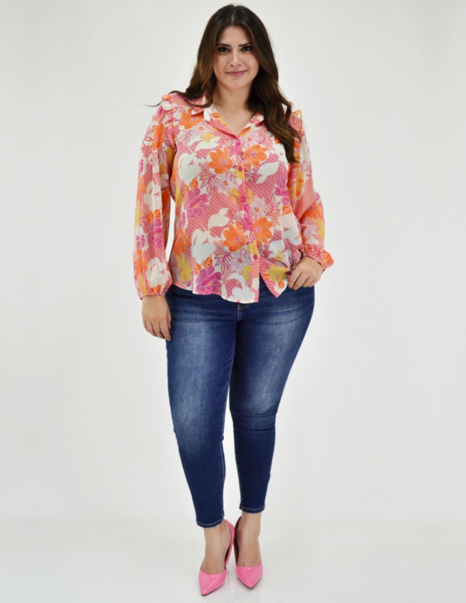 Blusa Roman Fashion manga larga para mujer